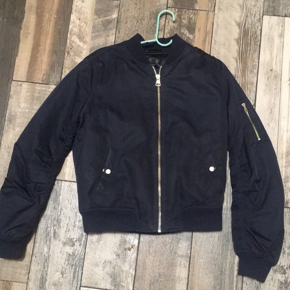 Topshop Navy Bomber